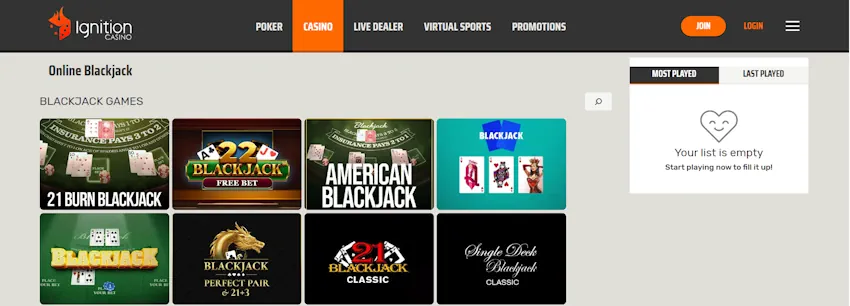 Ignition Casino Blackjack