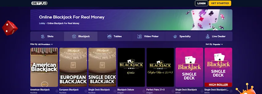 BetUS Casino Blackjack