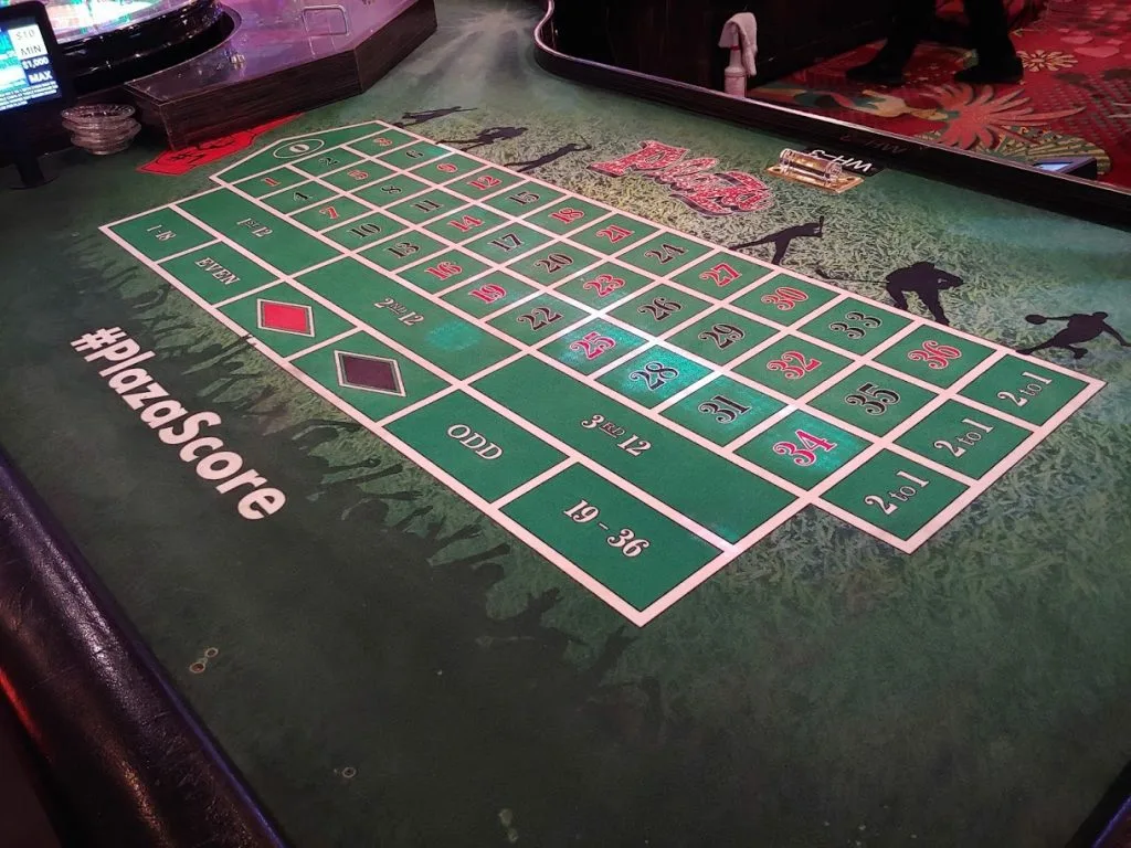 0 roulette table at Plaza Casino