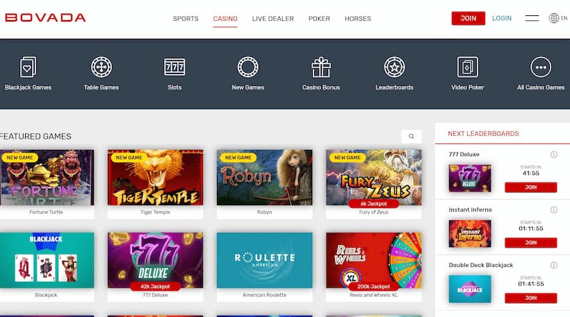 Bovada Casino - US casinos with fast payputs
