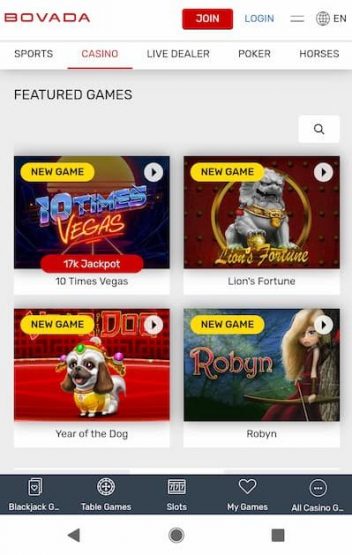 Bovada Casino Mobile App