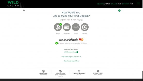Wild Casino Deposit