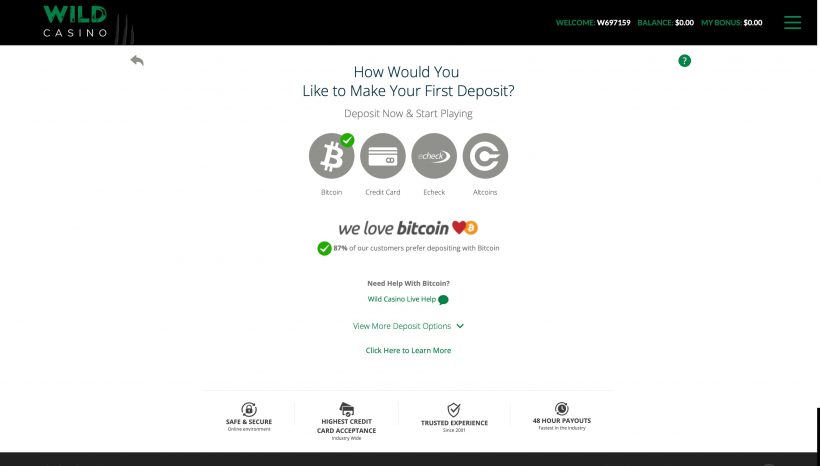 Wild Casino Deposit