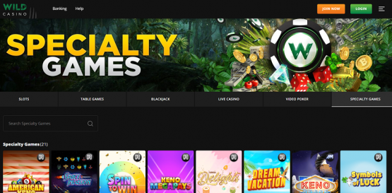 Wild Casino Specialty Games