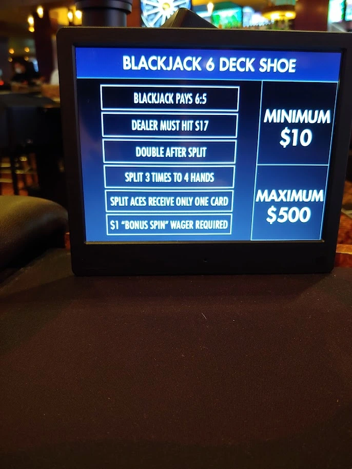Rules for Bonus Spin Blackjack