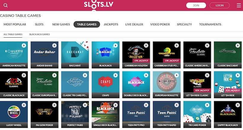 Slots.LV Table Games