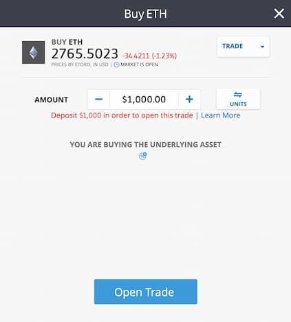 Buy Ethereum eToro