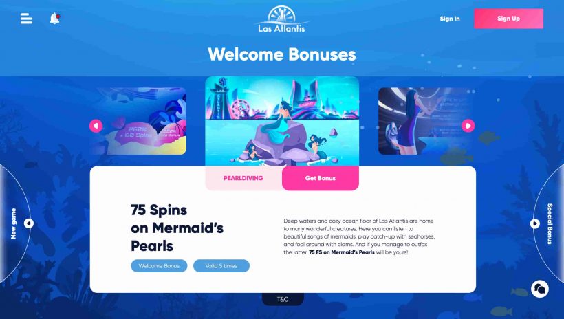 Las Atlantis Free Spins