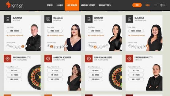 Ignition Live Casino Games