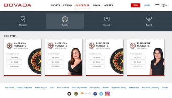 Bovada Live Roulette