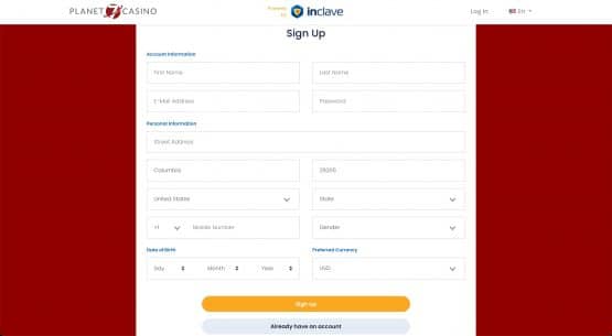 Planet 7 Casino Register