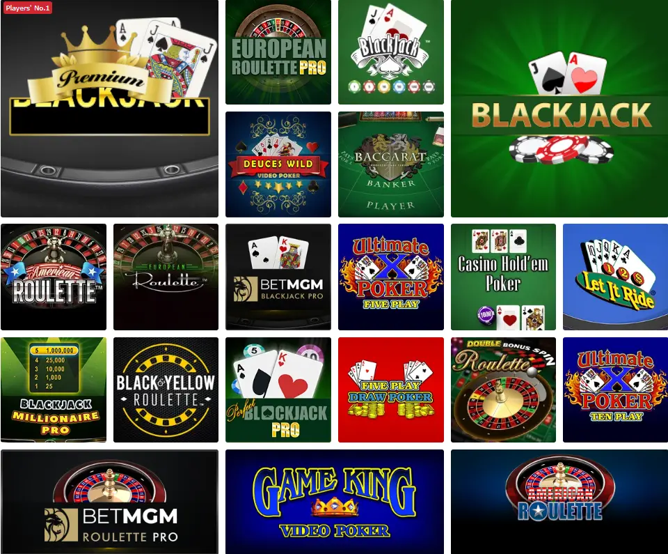 BetMGM online casino table games