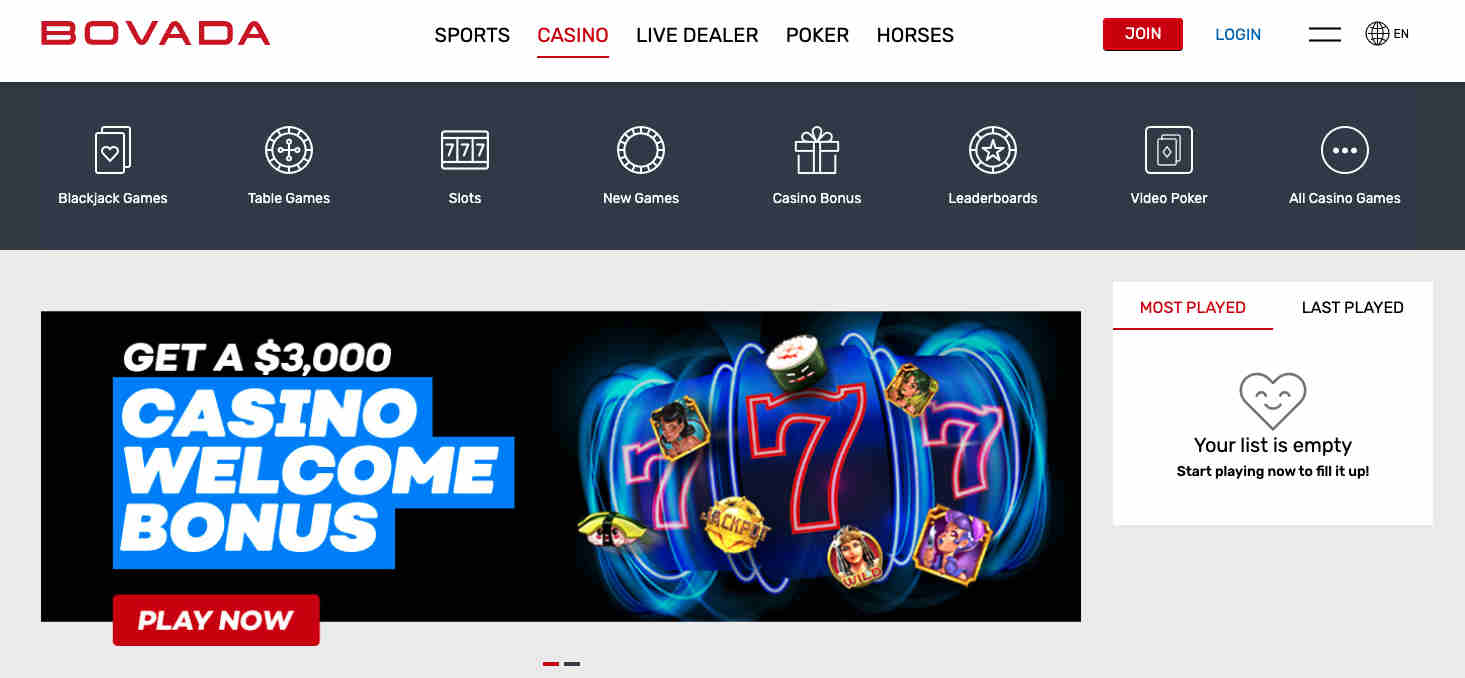 Bovada Casino Welcome Bonus
