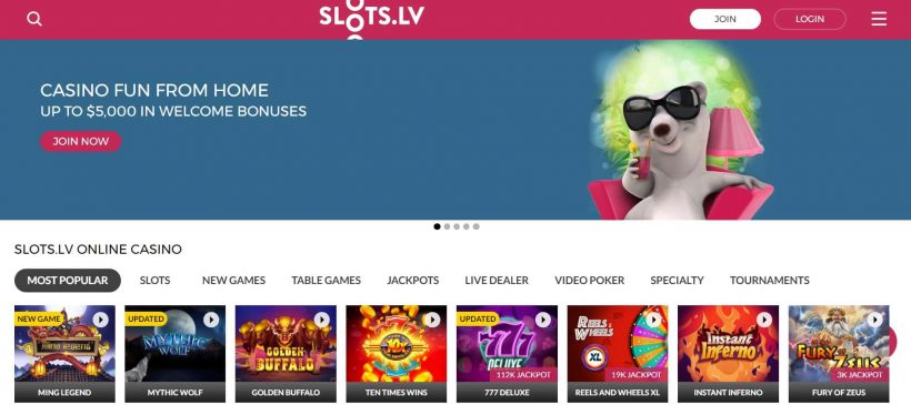 slots.lv lobby