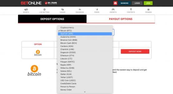 BetOnline Payment Methods
