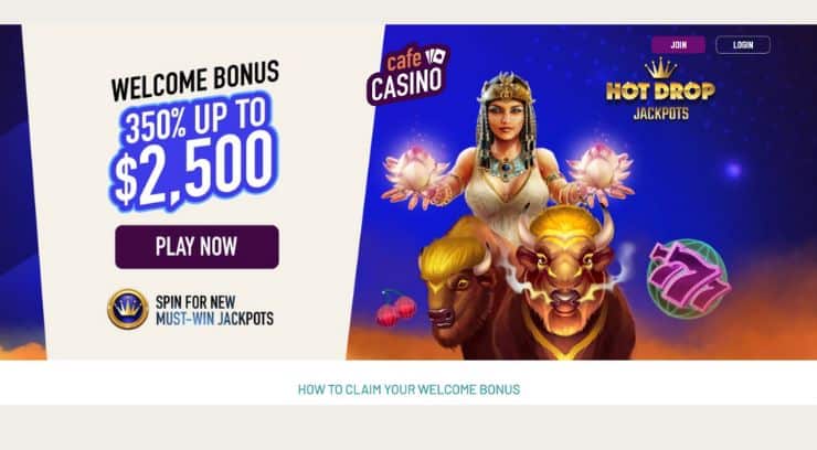 Cafe Casino homepage