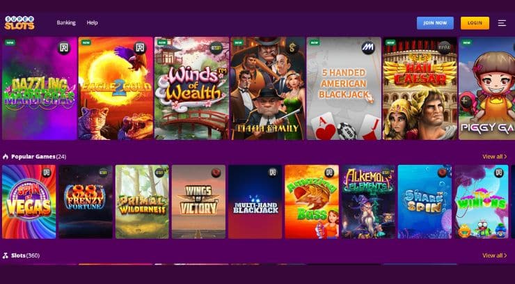 Super Slots casino games