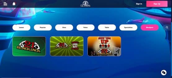 Las Atlantis - Online Blackjack app