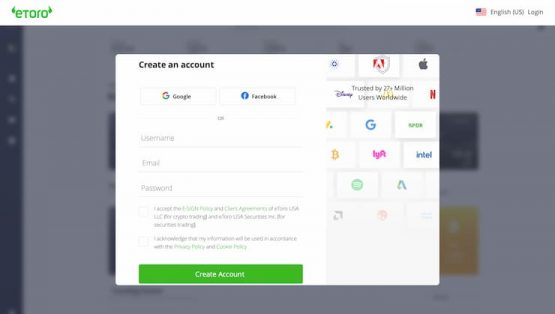 eToro Register an Account