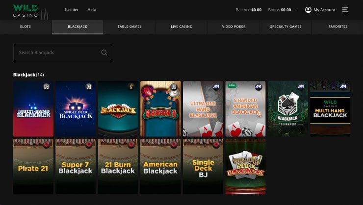 Wild Casino Blackjack Games