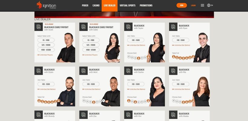 Ignition Casino - Blackjack live casino
