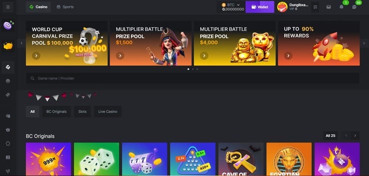 BC.Game hompage