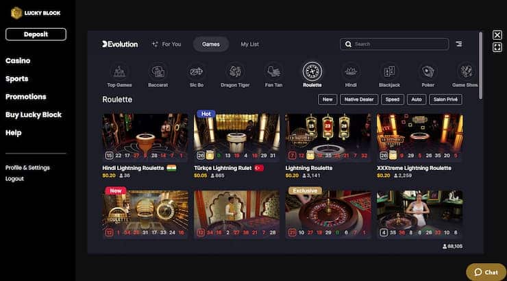 LuckyBlock best roulette site