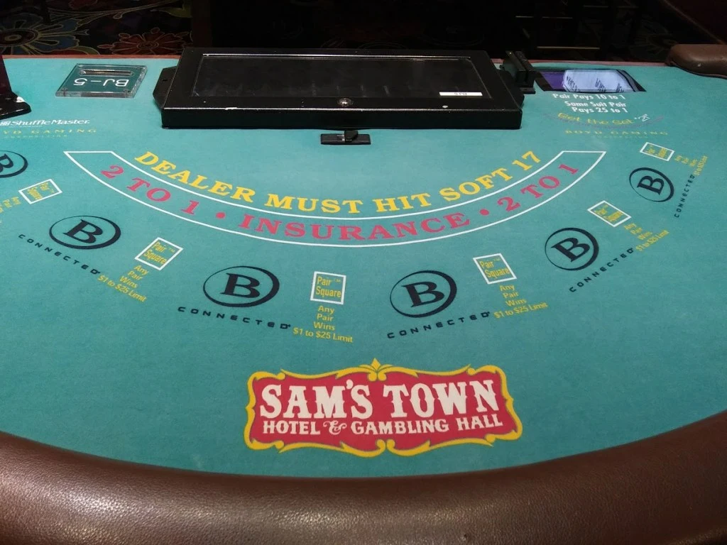 Blackjack table at Sam's Town Casino