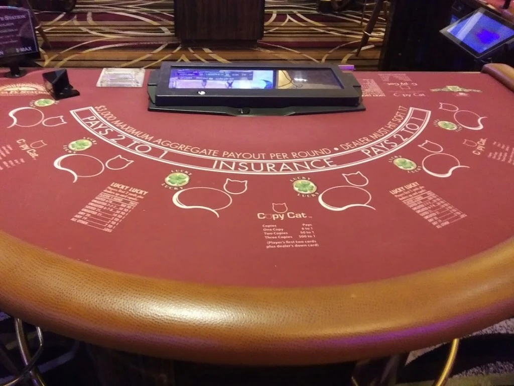 Blackjack table at Santa Fe Casino