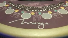 Blackjack table at Mirage