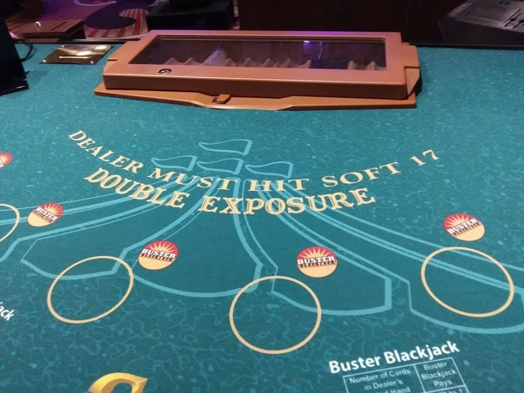 Double Exposure Blackjack table
