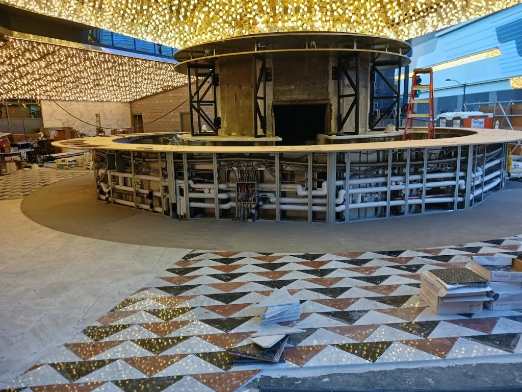 Plaza carousel bar under construction