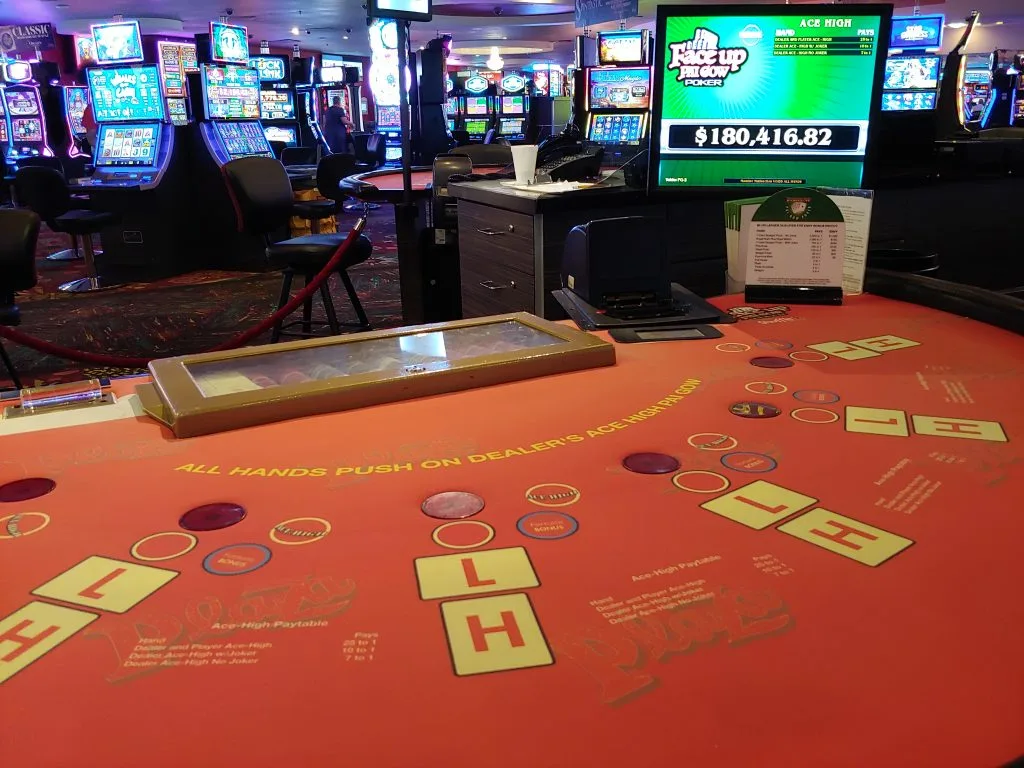 Pai gow poker table at Plaza Casino