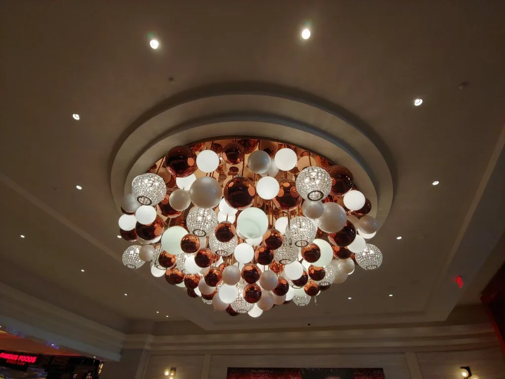 Light fixture at Resorts World Casino