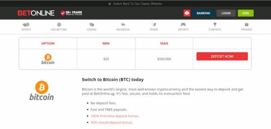 BetOnline step 2 deposit