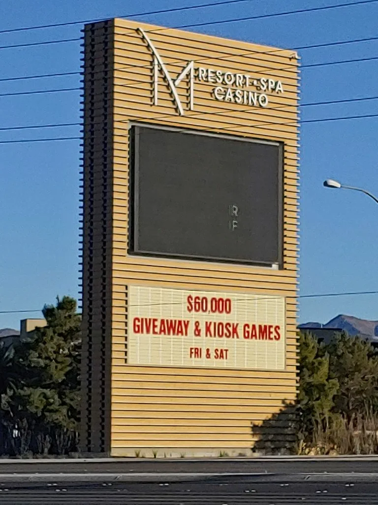 Sign for M Resort