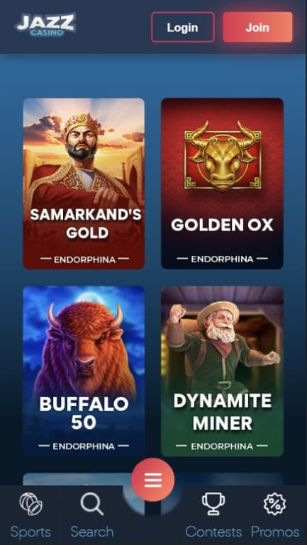 Jazz Casino Mobile slots