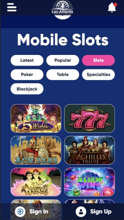 Las Atlantis Mobile Slots