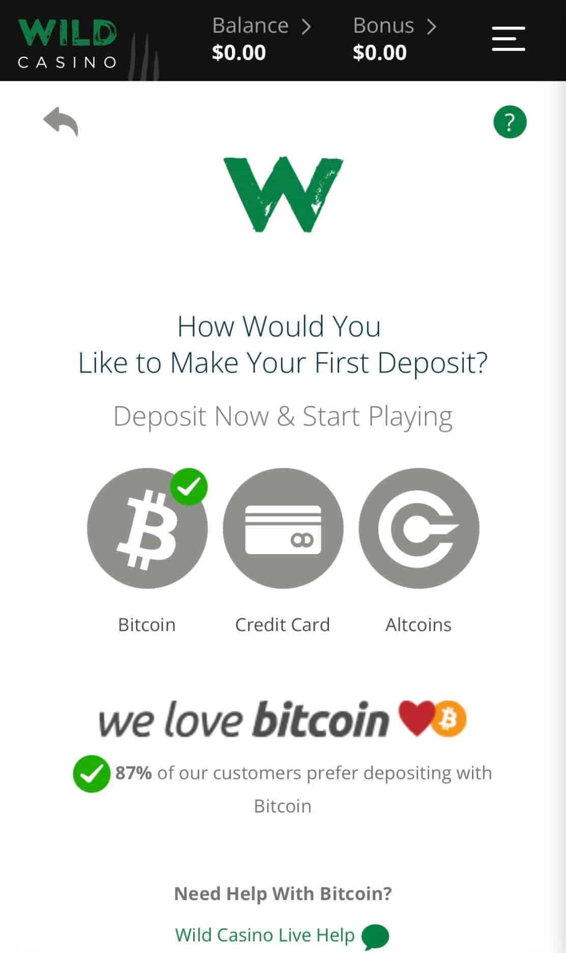 Wild Casino Deposit 
