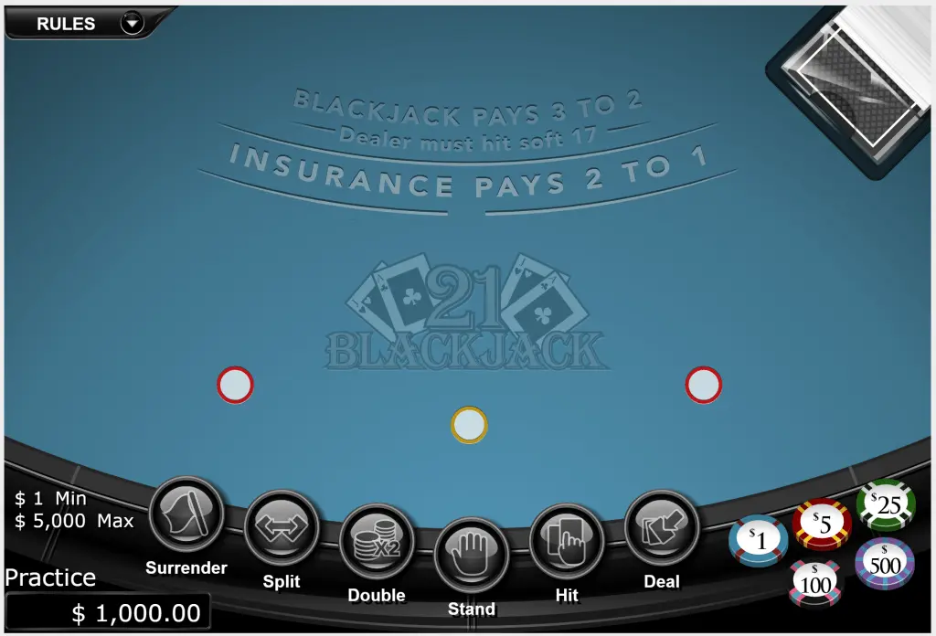 Blackjack Felt at Bovada online casino
