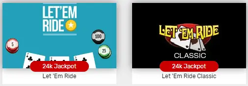 Let 'Em Ride (Let It Ride) games at Bovada online casino