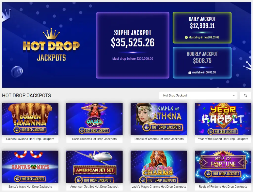 Hot Drop Jackpot Slots at Bovada Online Casino