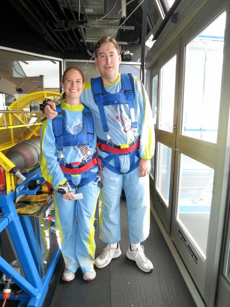 Kristina and John prior to 10th anniversary Sky Jump