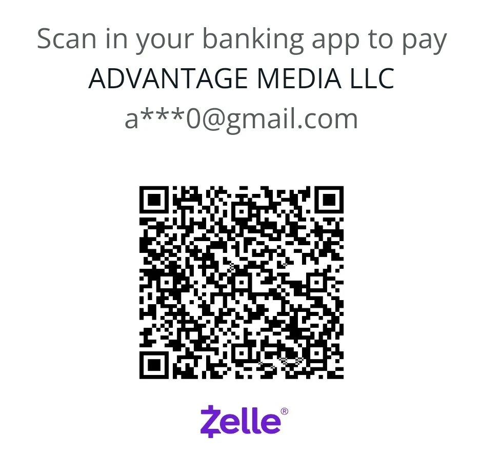 Advantage Media LLC Zelle QR