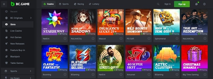 BC Game review slots