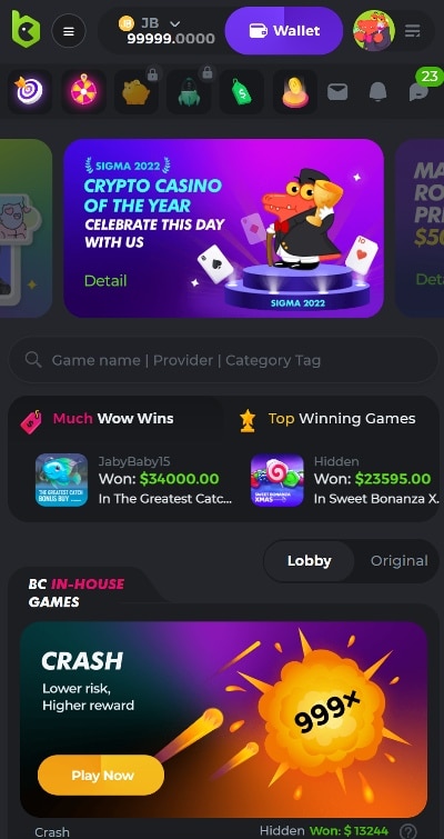 BC.Game promo codes app-Mobile