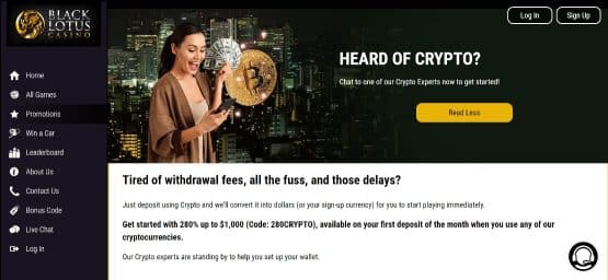 Black Lotus Casino Crypto Bonus