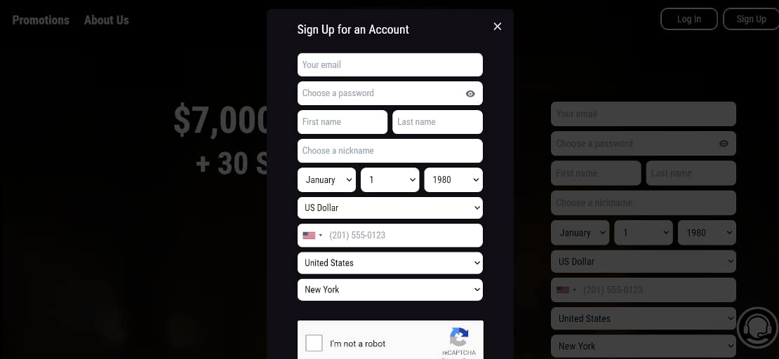 Step 1: Create a Casino Account