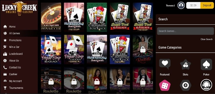 Lucky Creek Casino Review Blackjack at Lucky Creek
